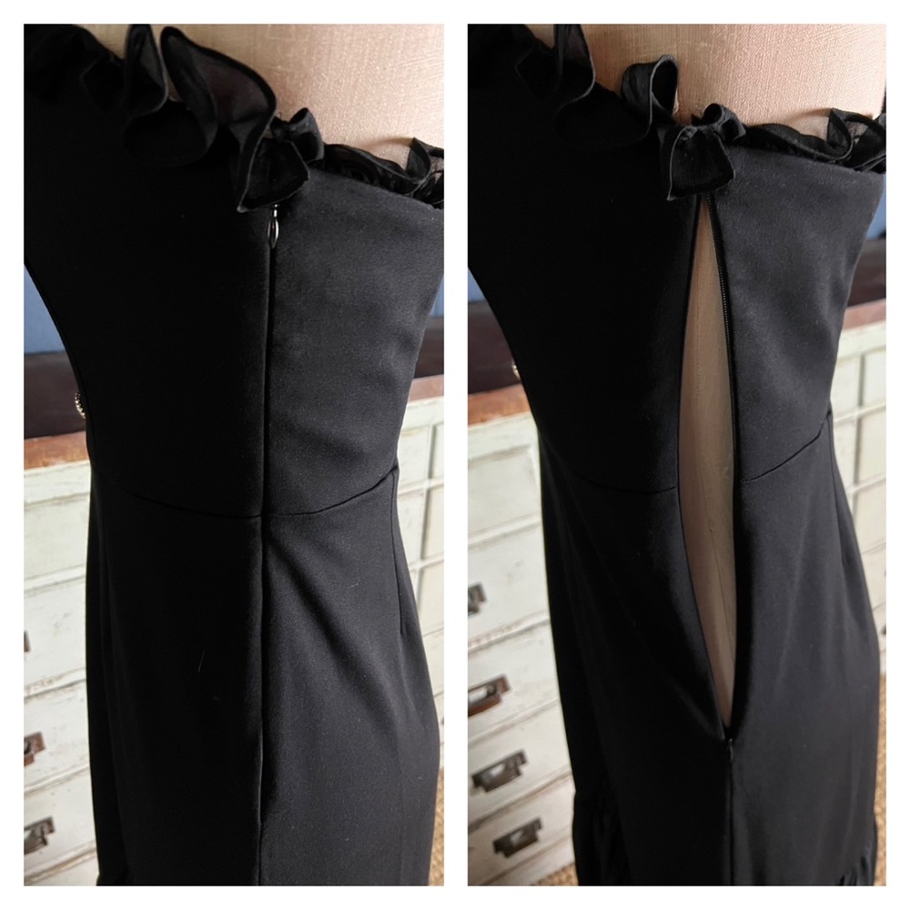 Anthropologie Strapless Ruffle Side Slit Dress 6 - Picture 5 of 10